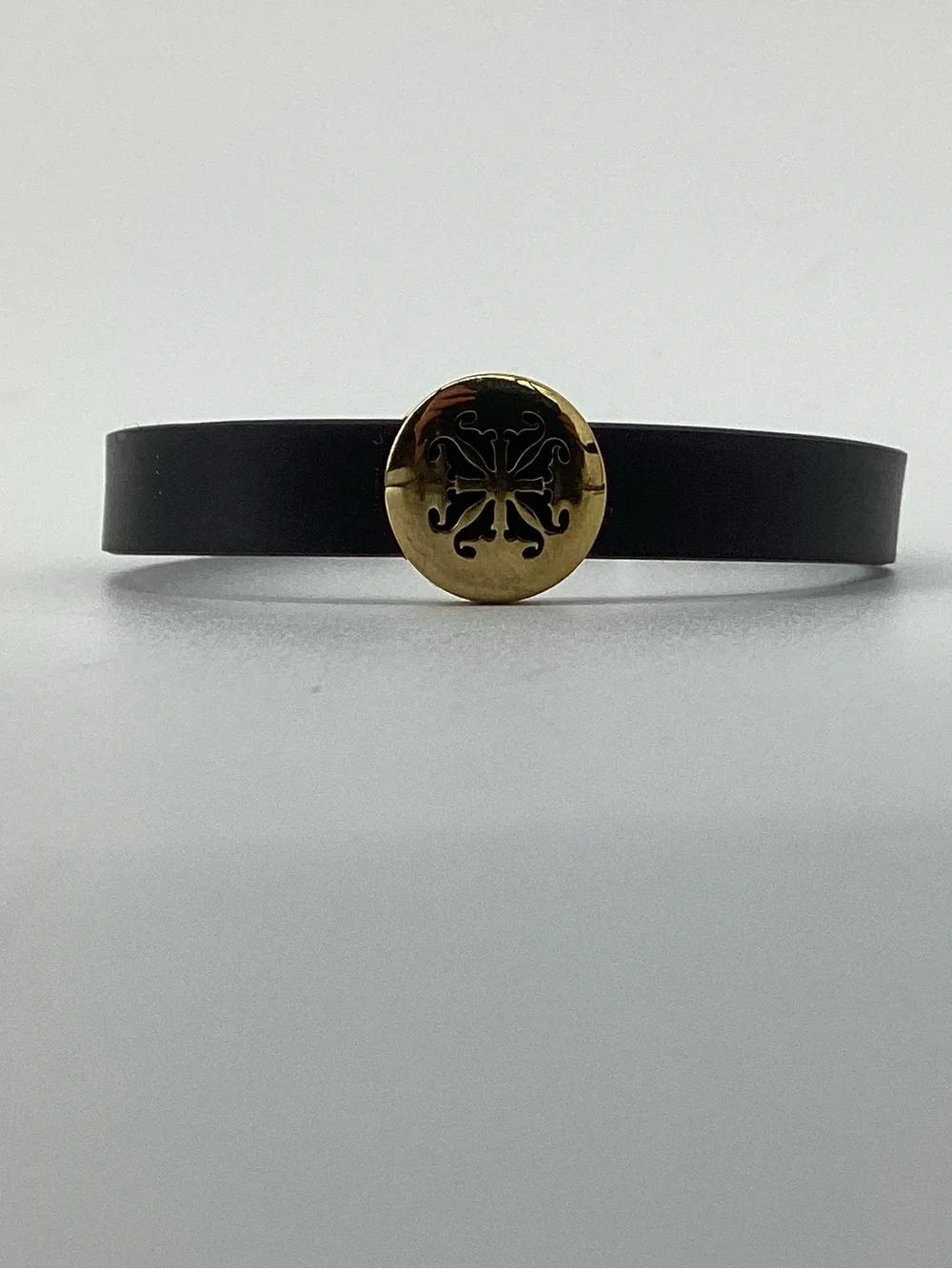 Rustic Cuff Mixed Metal and Black Bracelet Set with Gold and Orange Accents